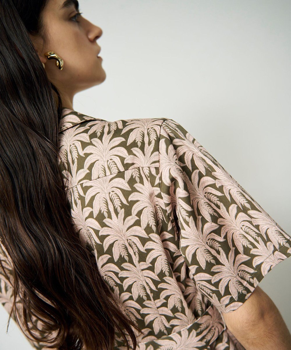 GRACE CONTINENTAL パームモチーフシャツワンピース 