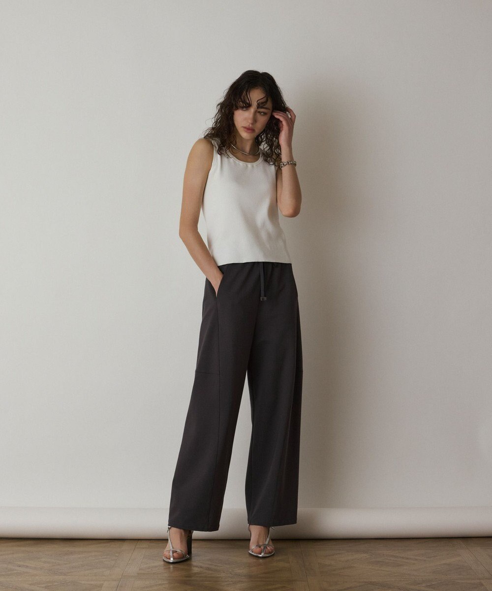 GRACE CONTINENTAL Uネックリブニットトップ 