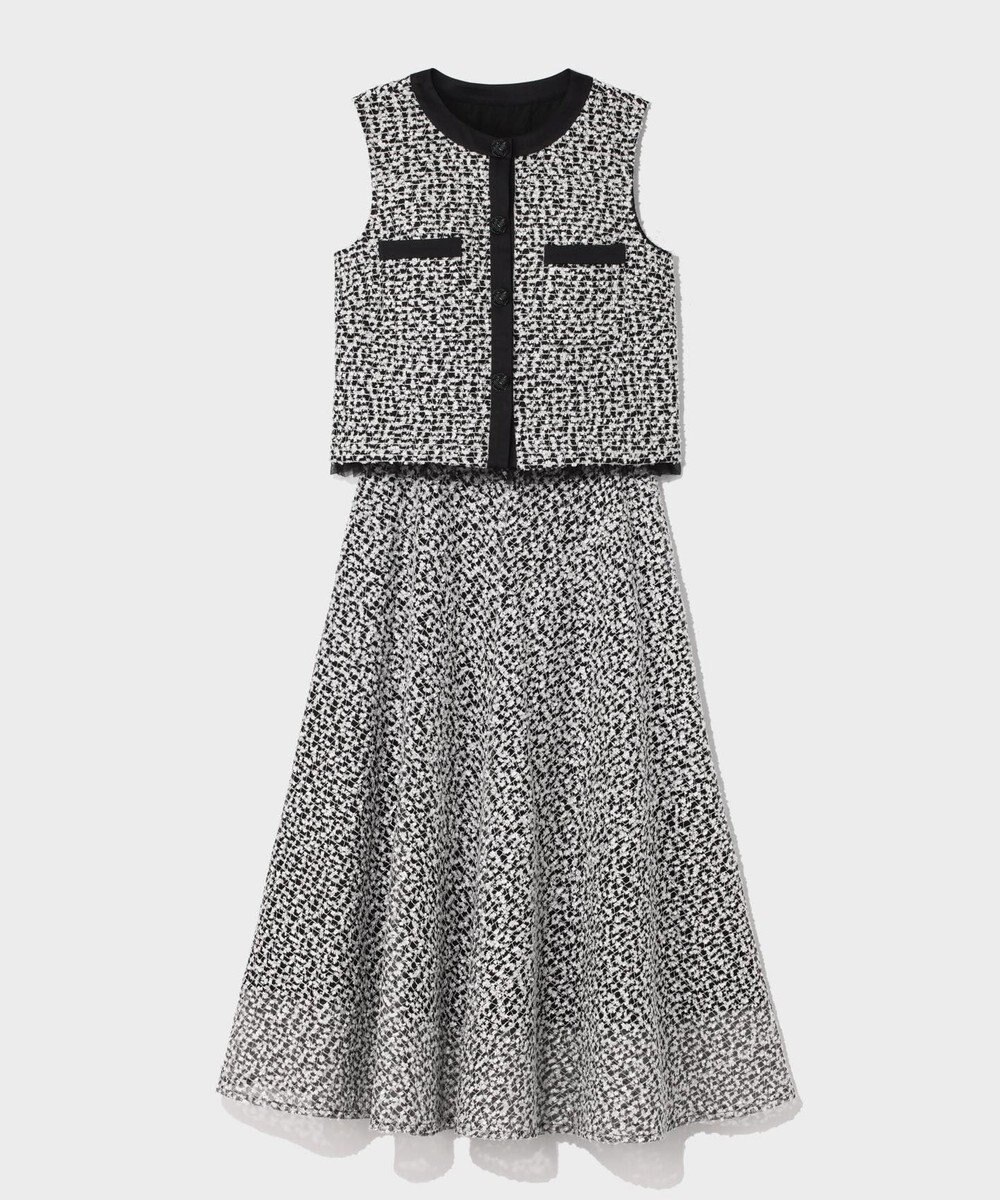 GRACE CONTINENTAL フェザーembドレス 