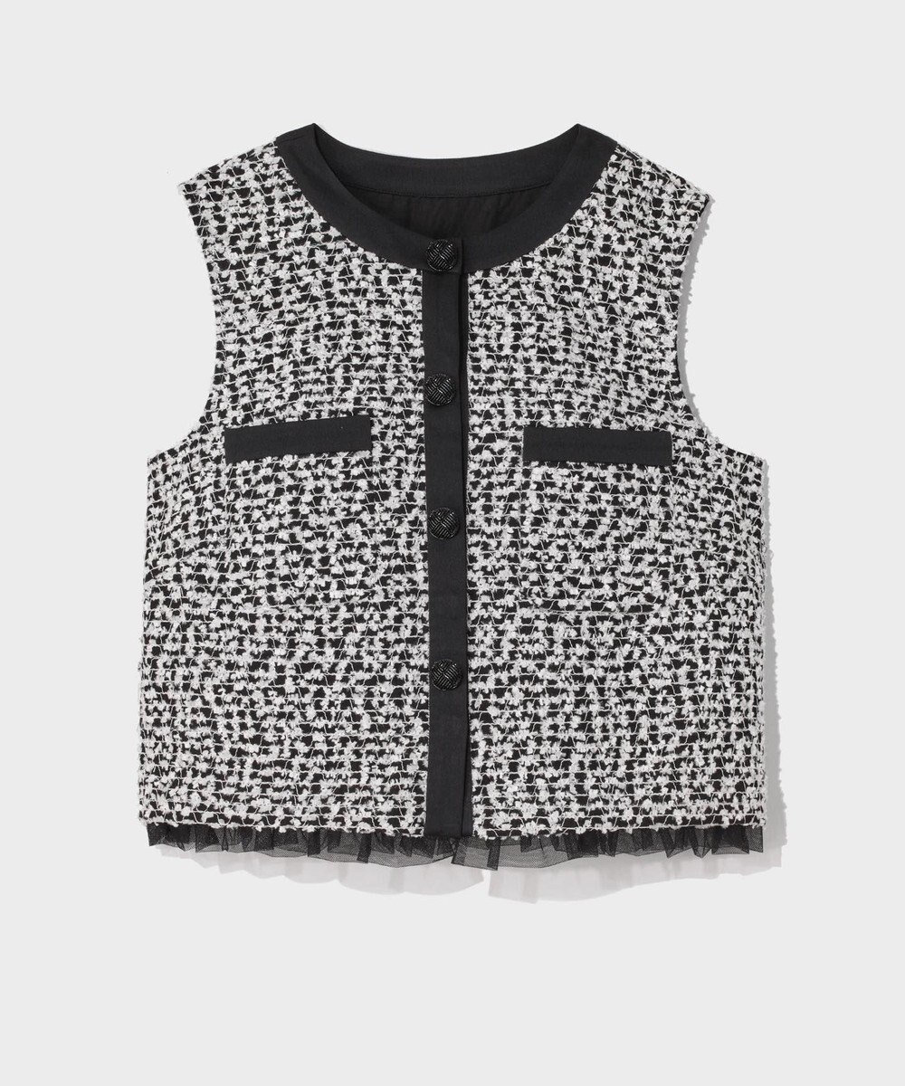 GRACE CONTINENTAL フェザーembドレス