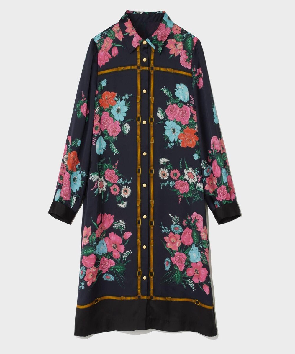 GRACE CONTINENTAL ボタニカルスカーフプリントワンピース 