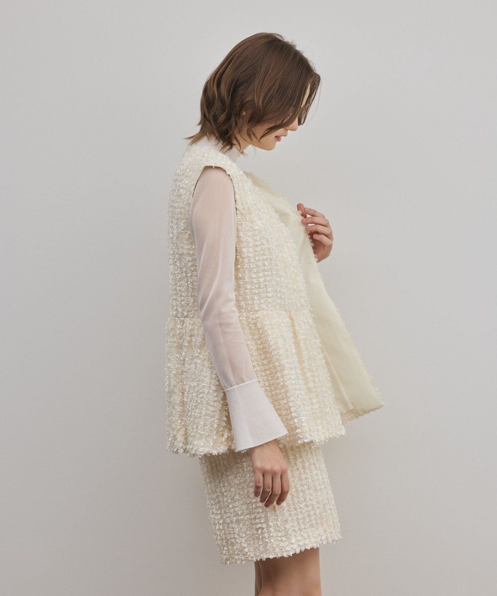 GRACE CONTINENTAL カットジャガードペプラムジレ 