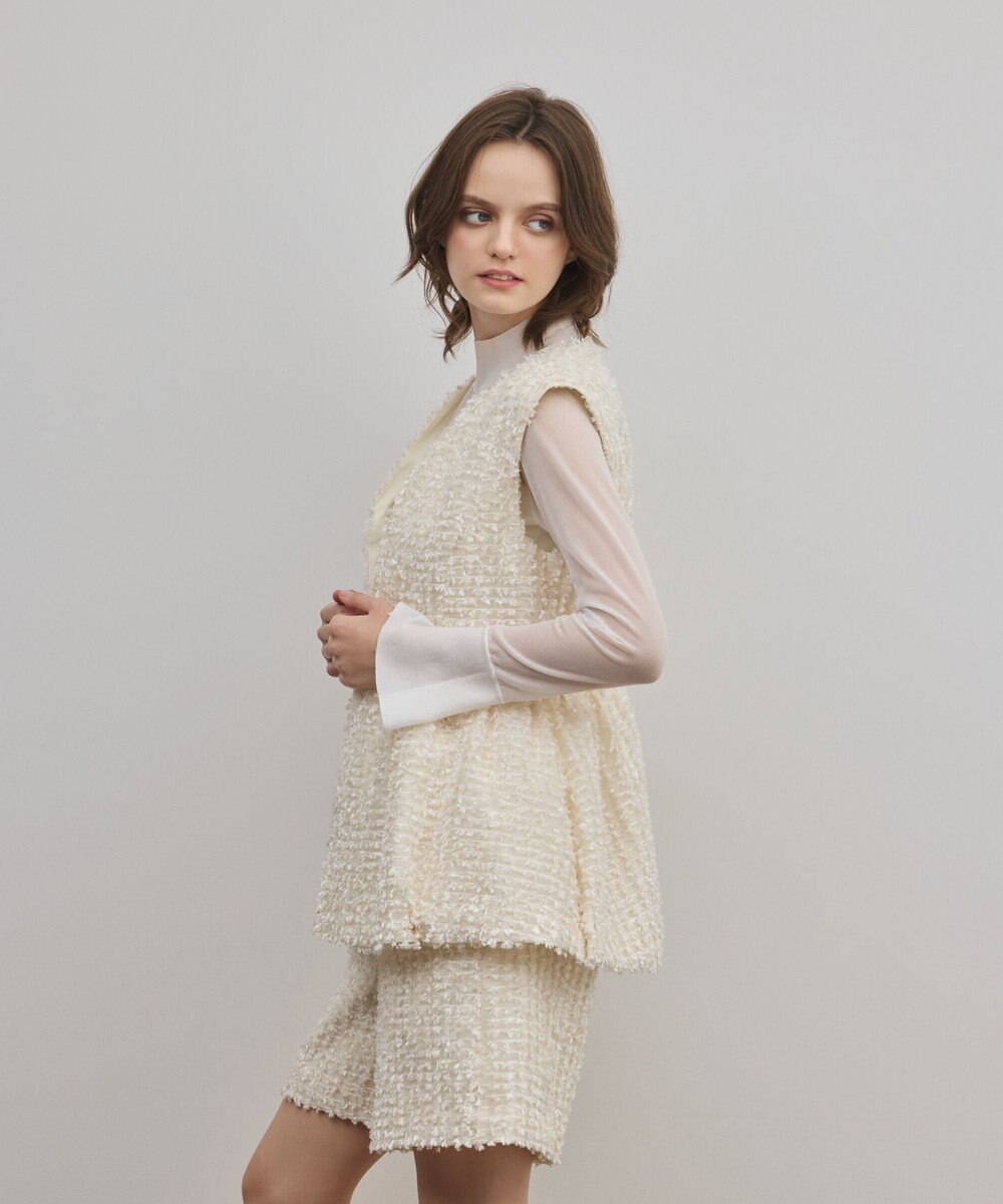 GRACE CONTINENTAL カットジャガードペプラムジレ 