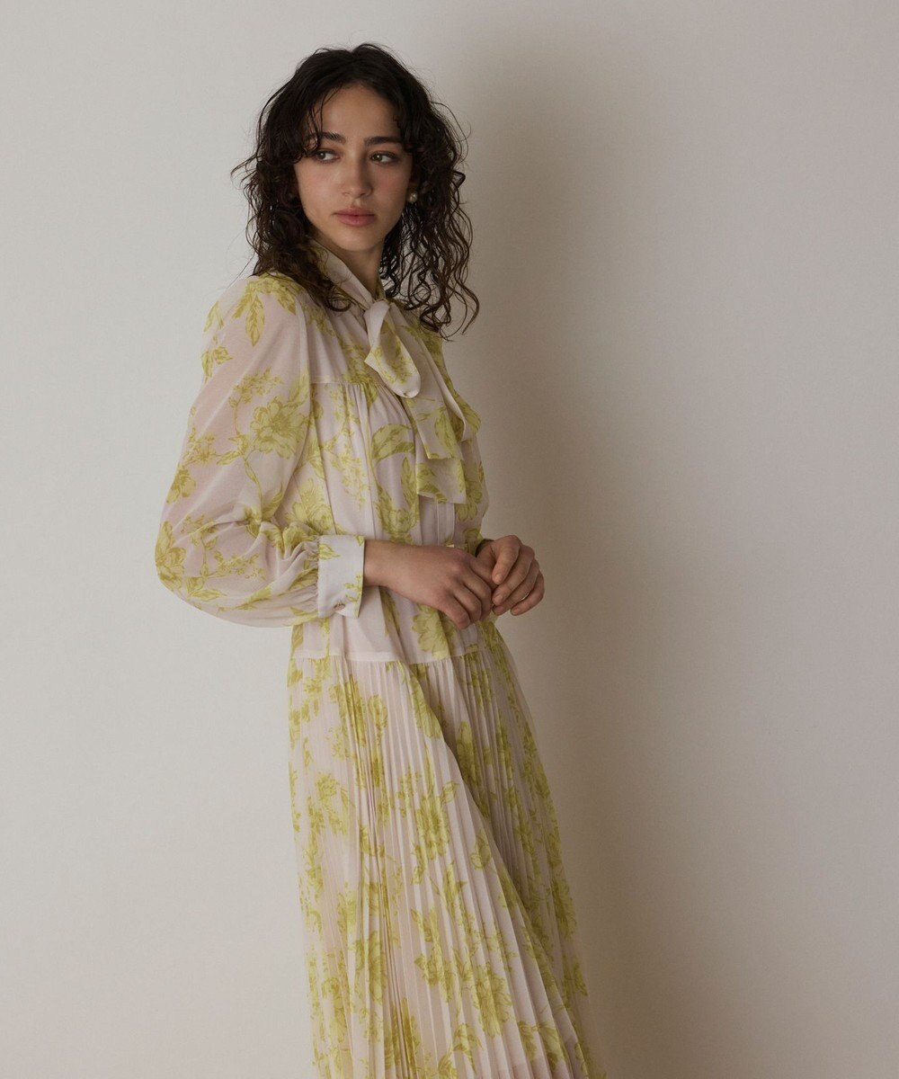 GRACE CONTINENTAL フラワープリントプリーツワンピース 