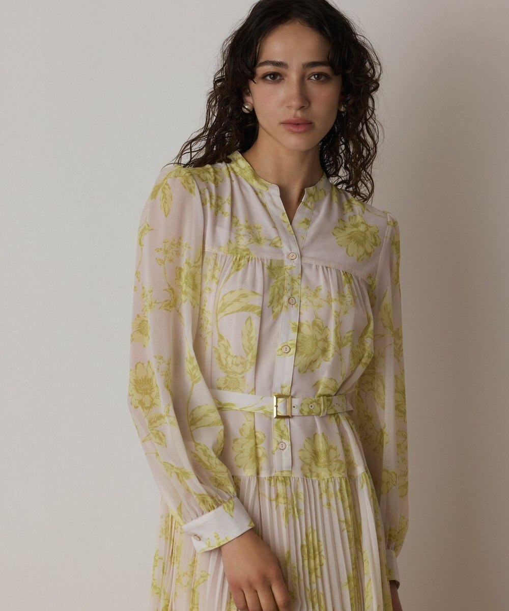 GRACE CONTINENTAL フラワープリントプリーツワンピース 