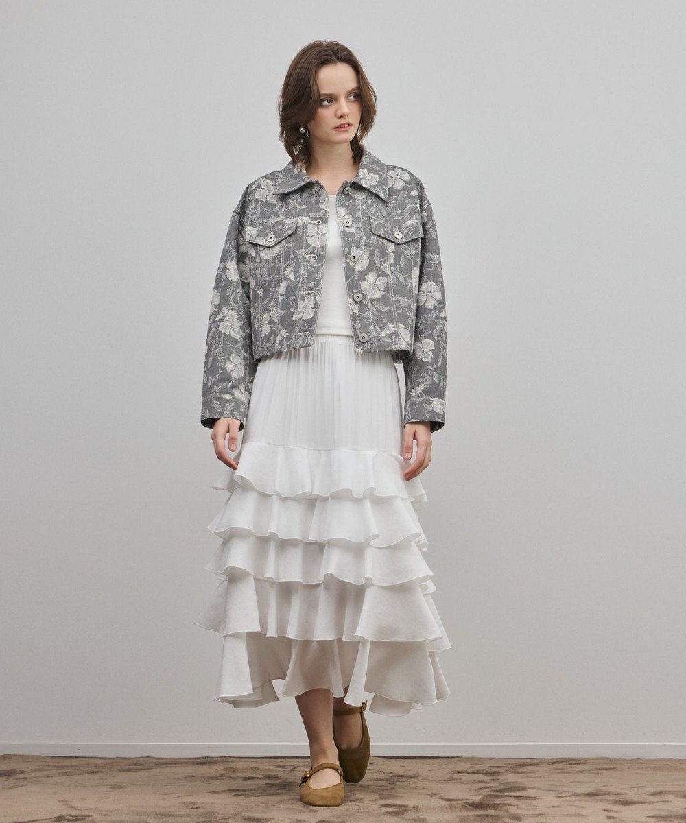 GRACE CONTINENTAL ボタニカルジャガードジャケット 