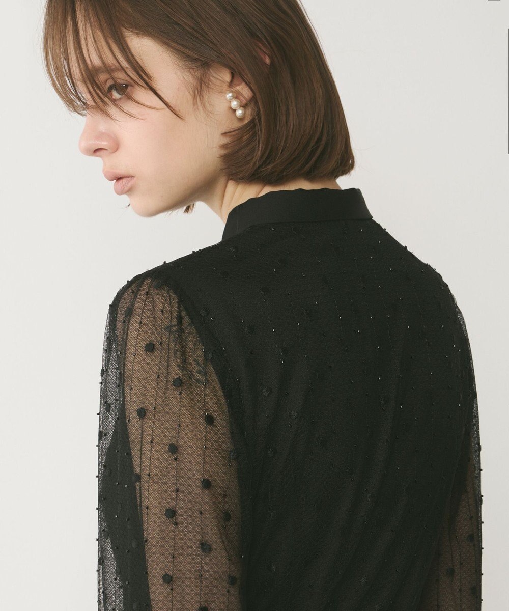 GRACE CONTINENTAL ビーズ刺繍ドットドレス