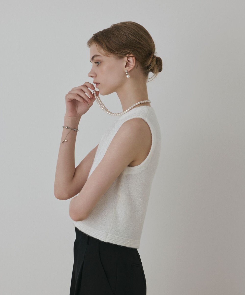 GRACE CONTINENTAL ラメフェザ－ニットトップ 