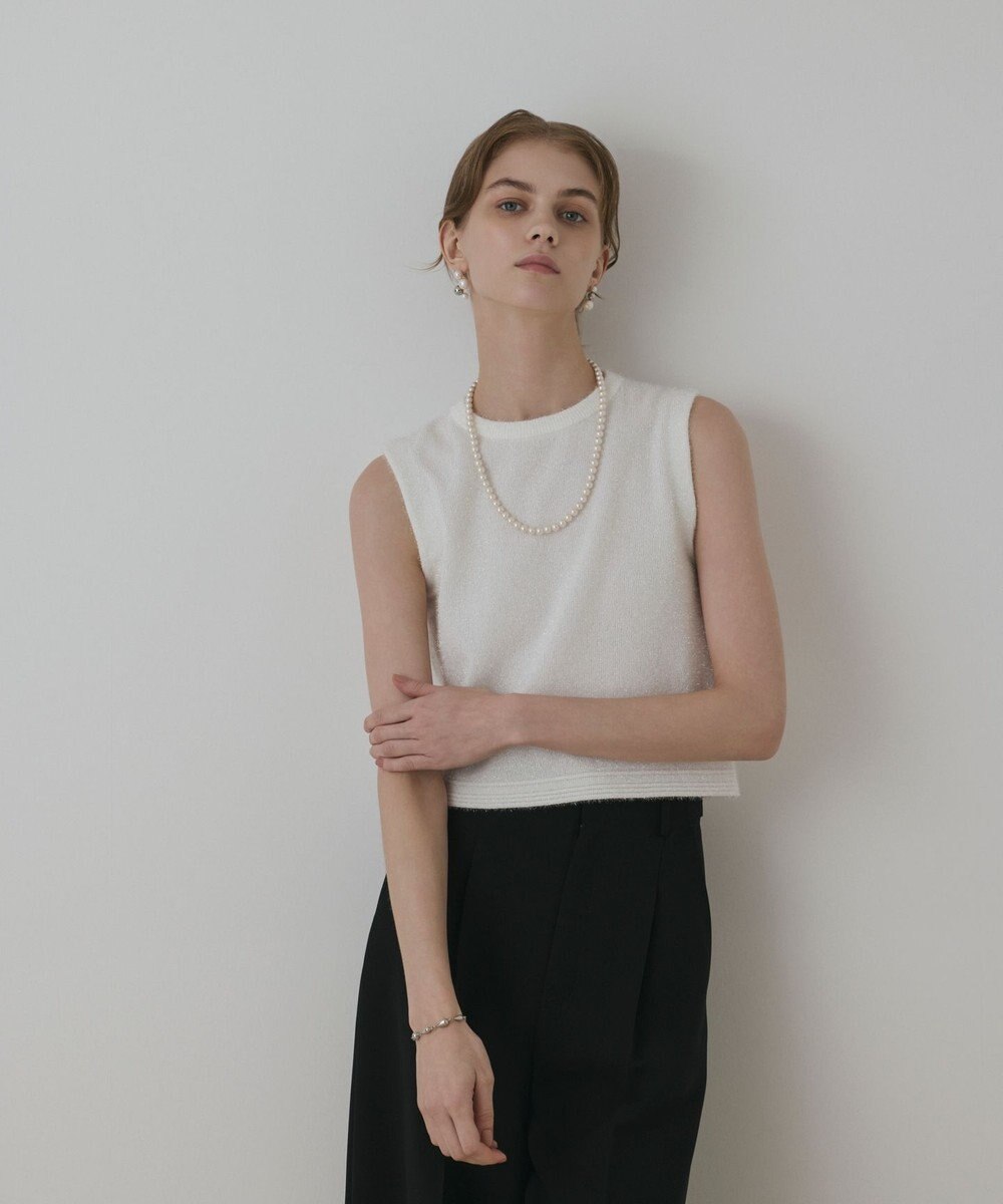 GRACE CONTINENTAL ラメフェザ－ニットトップ 