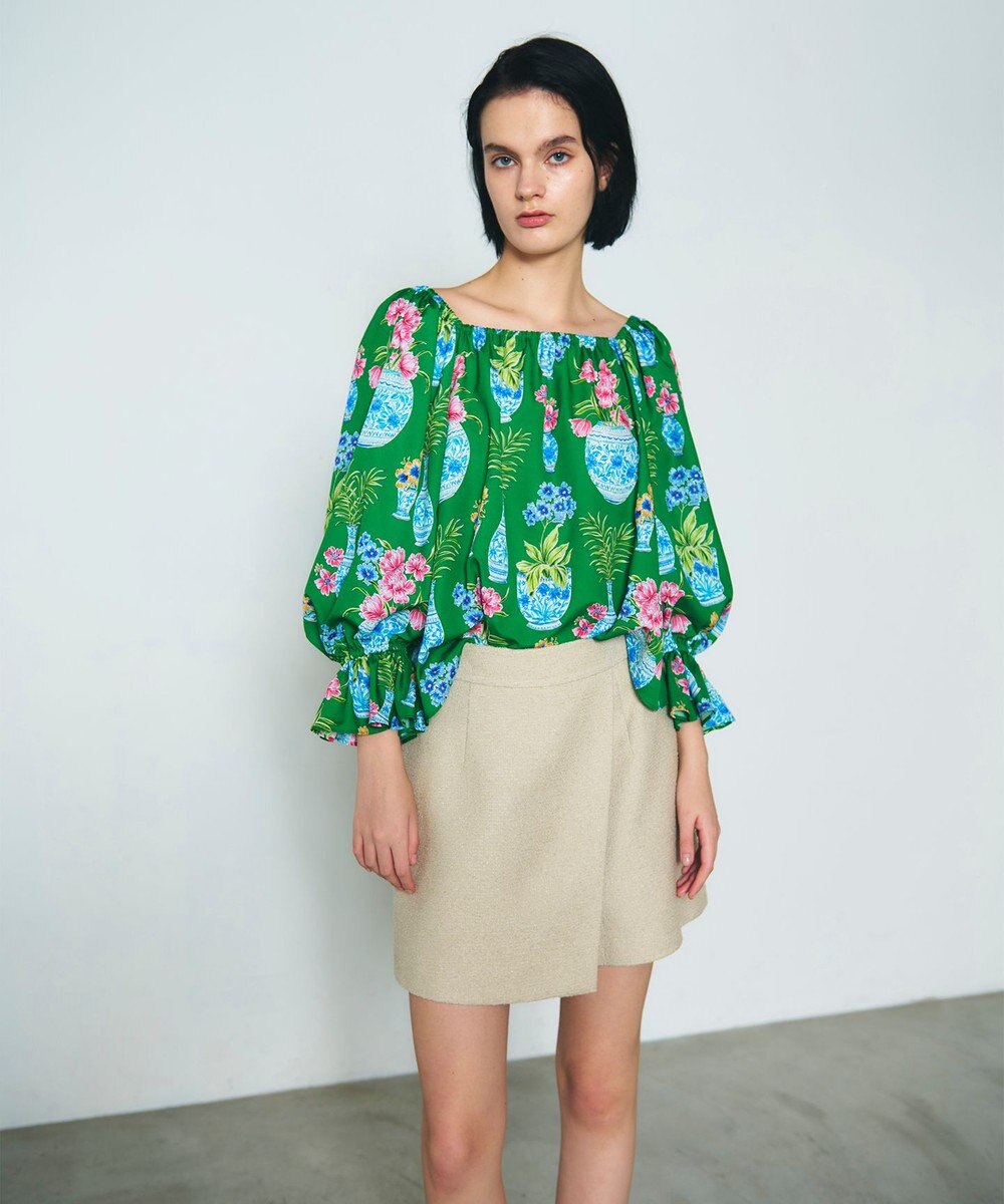 GRACE CONTINENTAL フラワーベースプリントトップ