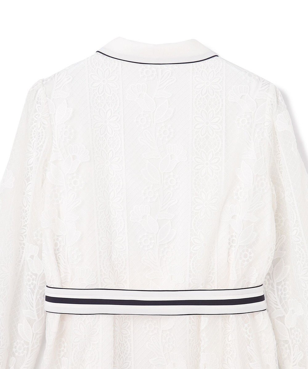 GRACE CONTINENTAL ストライプフラワー刺繍ワンピース 