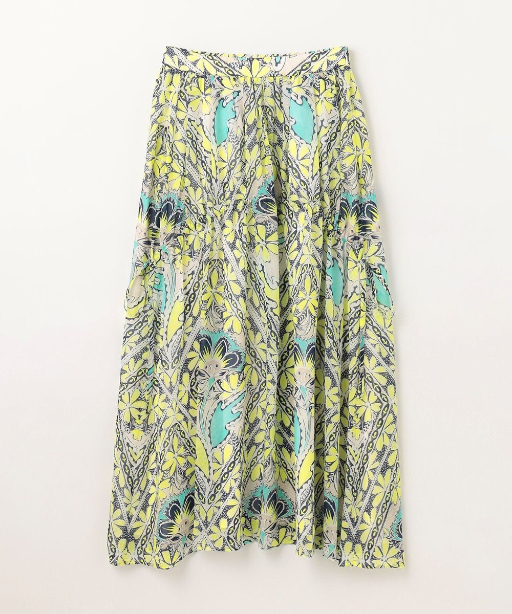 GRACE CONTINENTAL シフォンプリントギャザースカート 