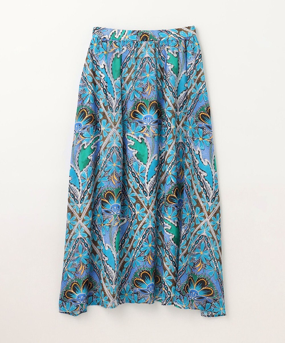 GRACE CONTINENTAL シフォンプリントギャザースカート 