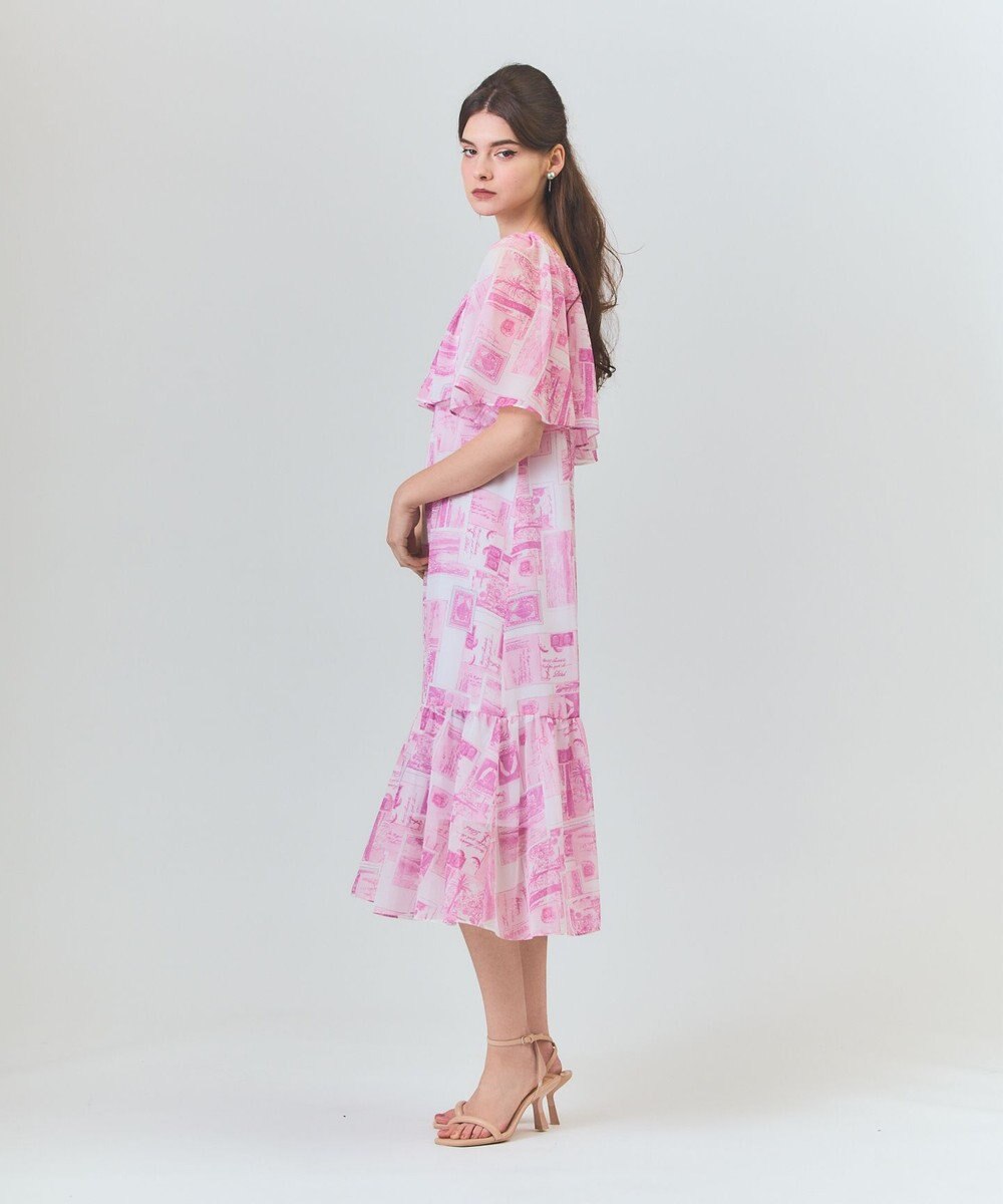 GRACE CONTINENTAL シフォンプリントドレス 