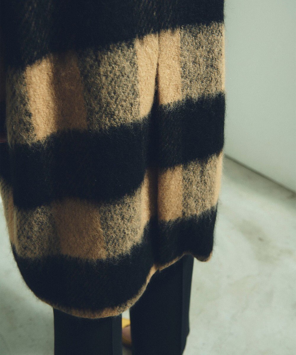 GRACE CONTINENTAL シャギーチェックチェスターコート