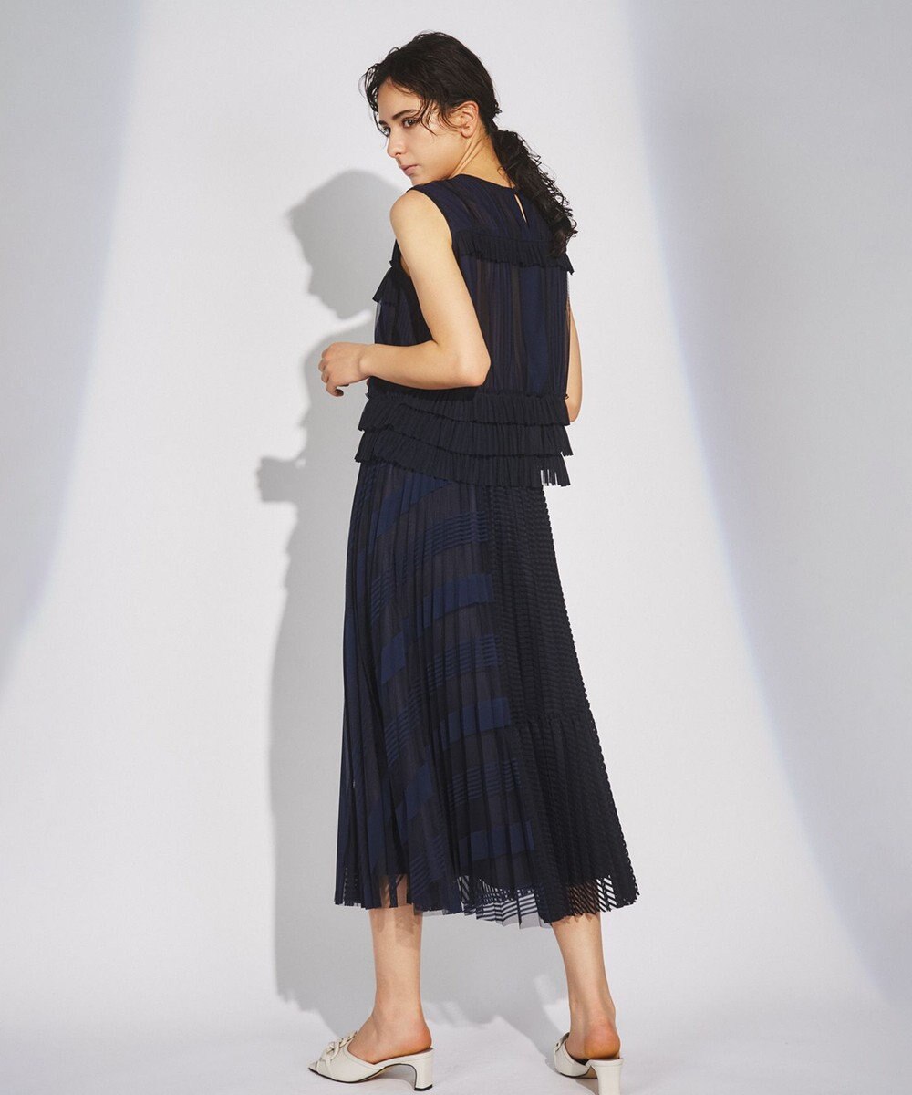 GRACE CONTINENTAL ストライプチュールスカート 