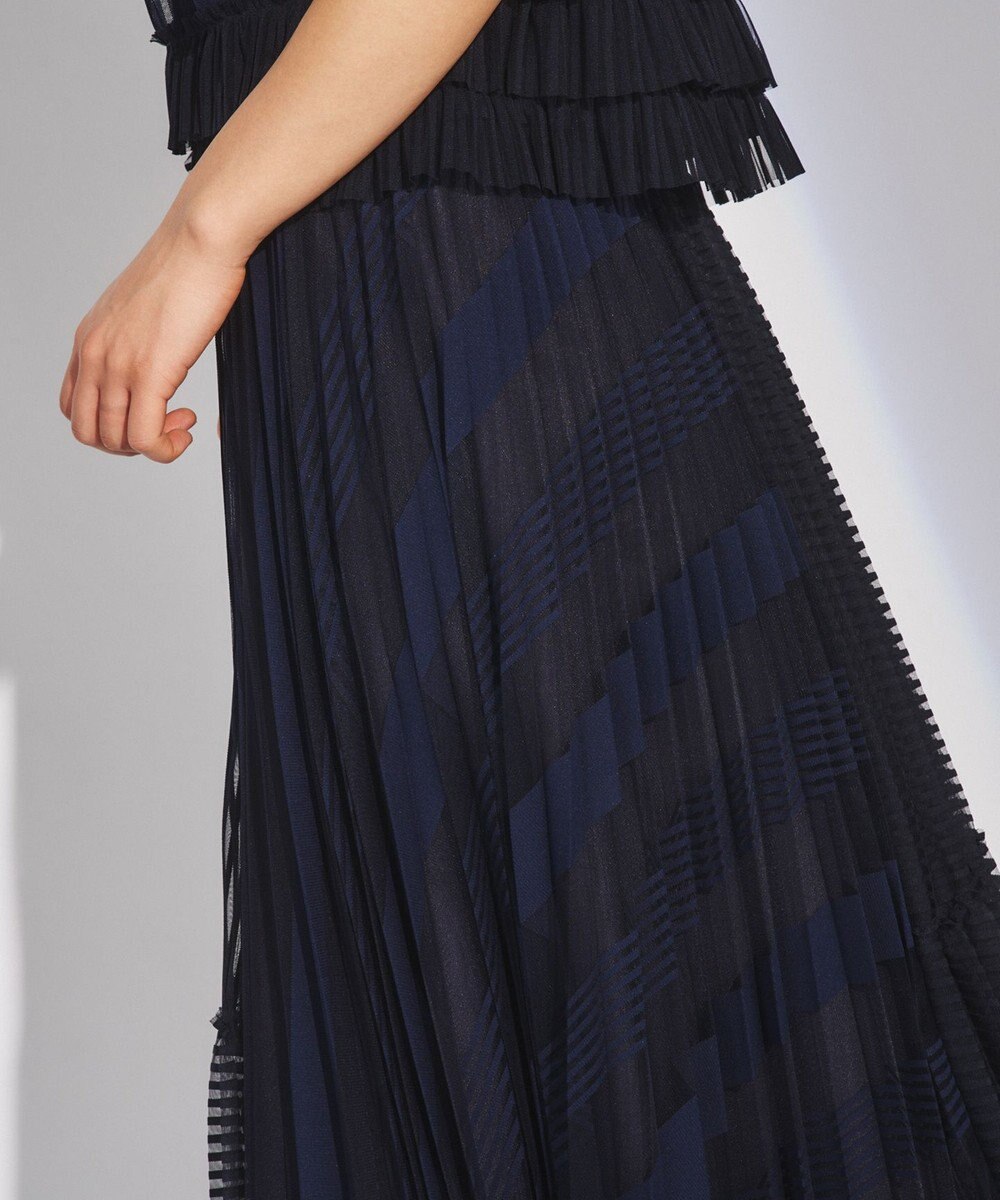 GRACE CONTINENTAL ストライプチュールスカート 