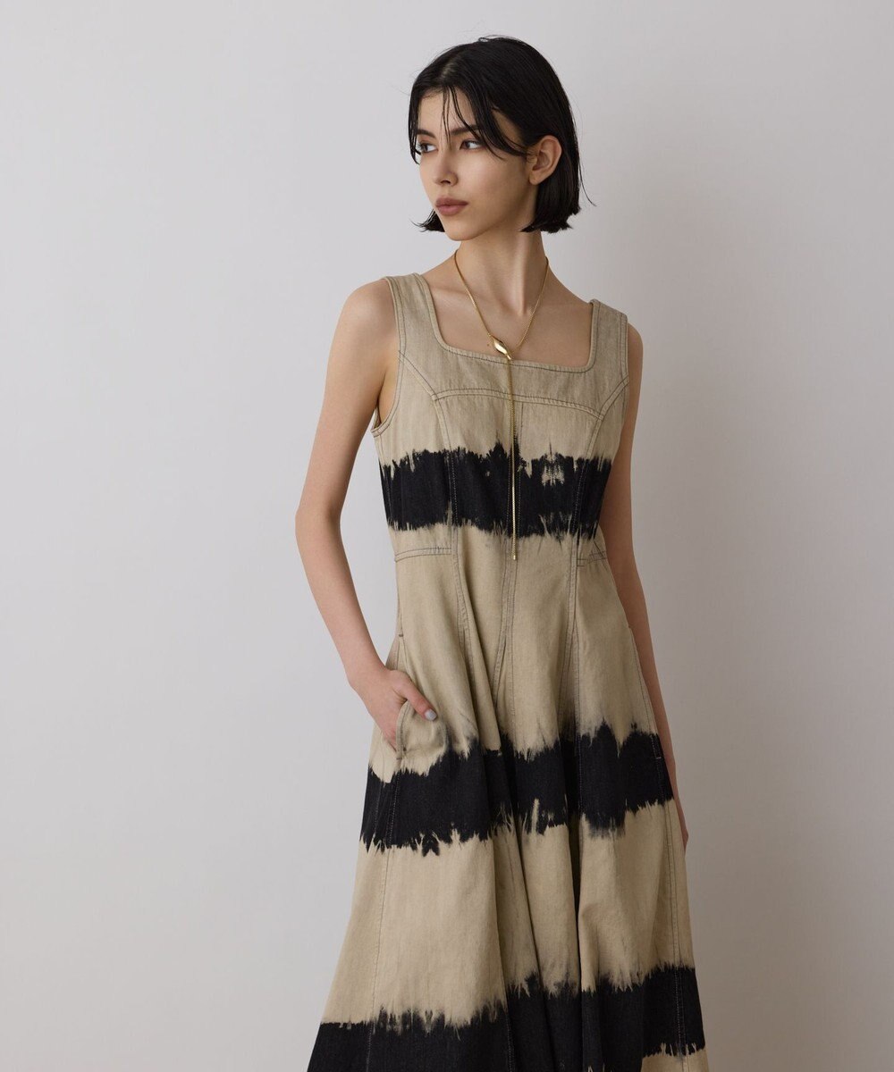 GRACE CONTINENTAL デニム切替サーキュラーワンピース