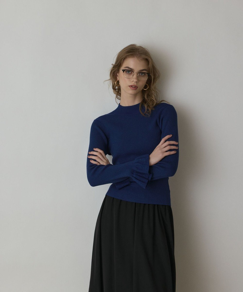 GRACE CONTINENTAL ラメリブニットトップ 