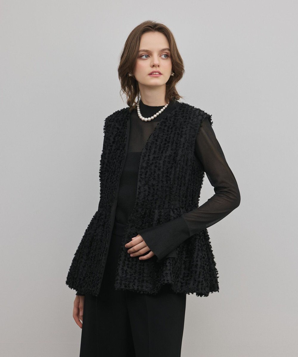 GRACE CONTINENTAL カットジャガードペプラムジレ 