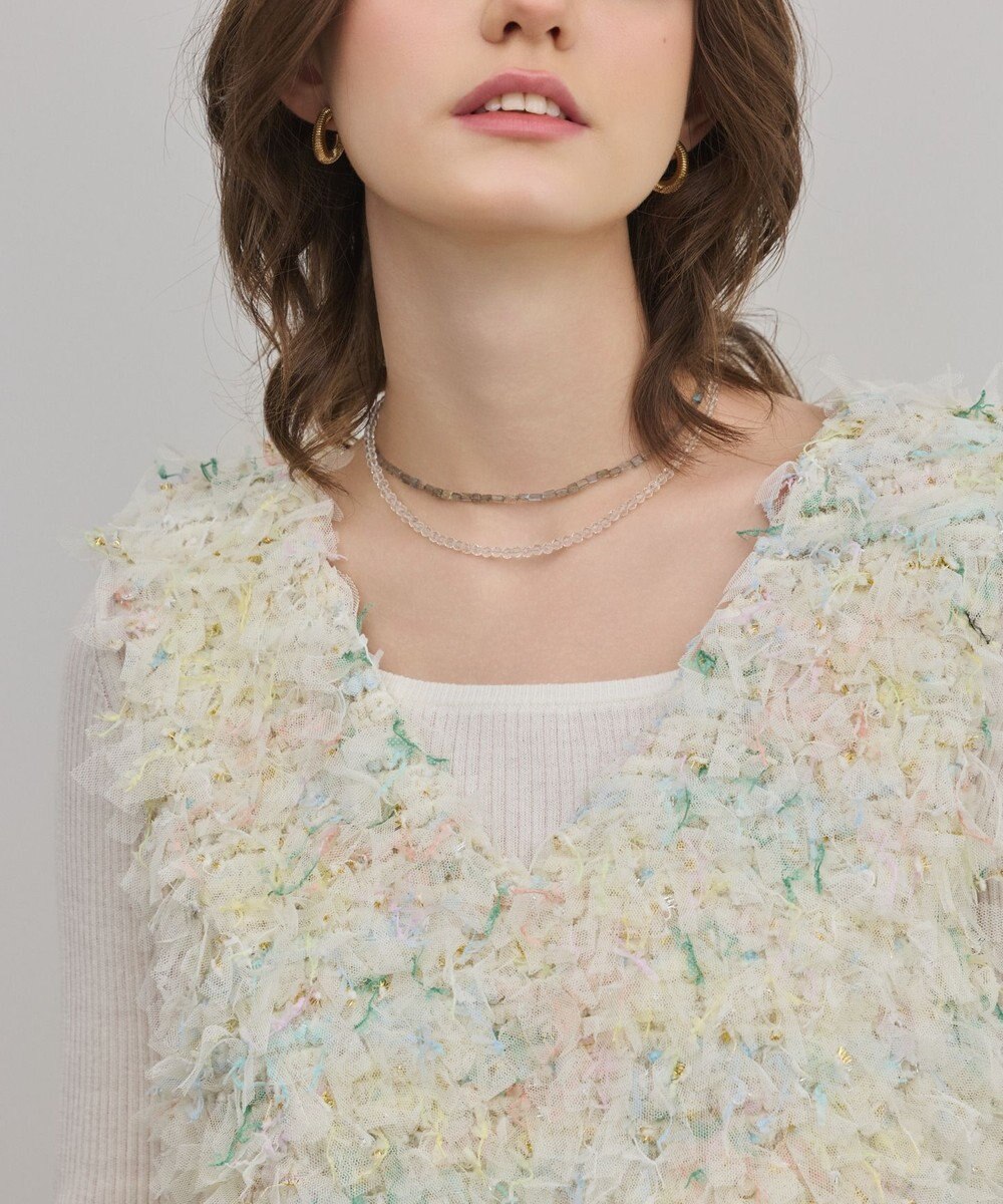 GRACE CONTINENTAL フリンジチュールベスト 