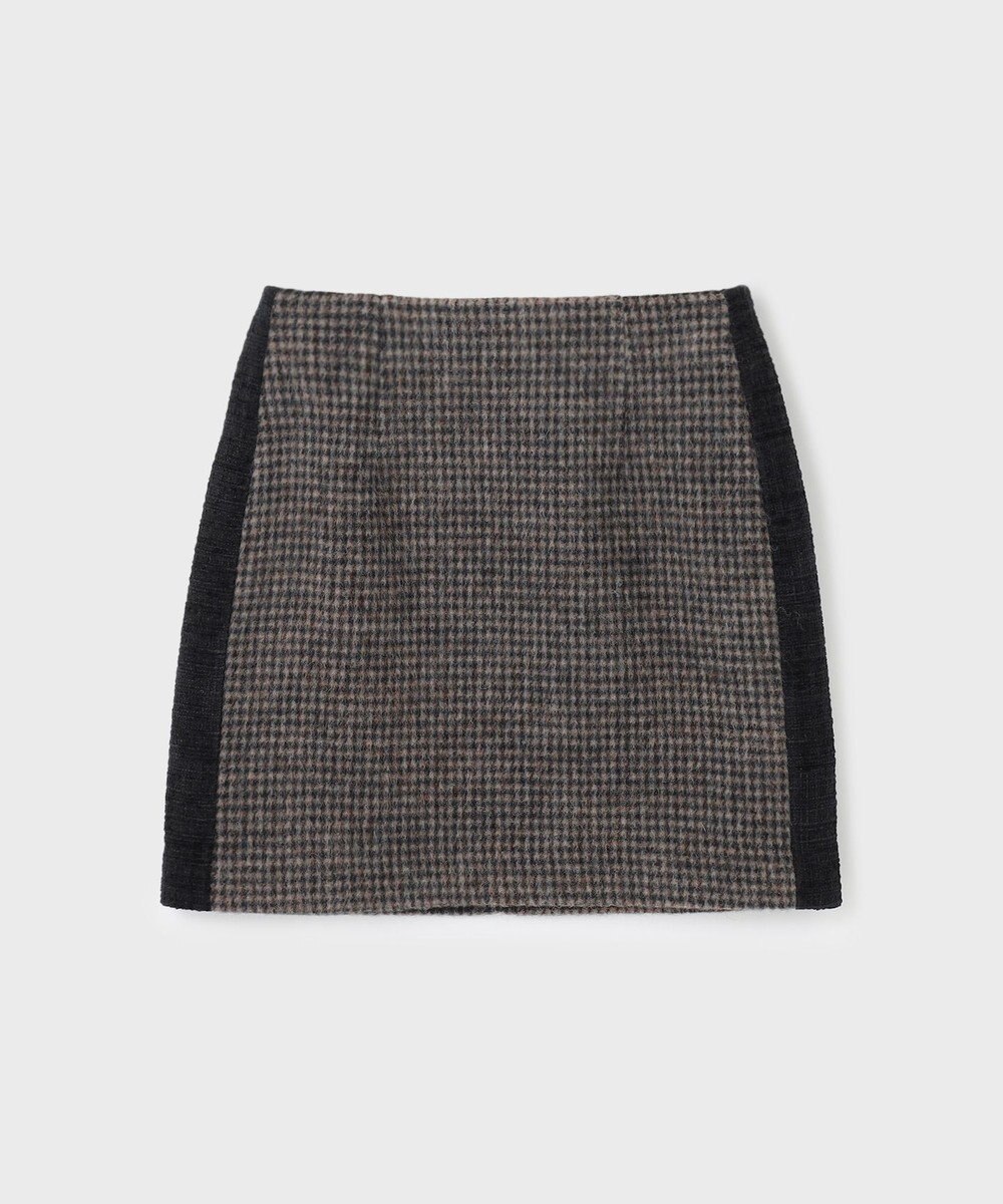 GRACE CONTINENTAL シャギーチェックミニスカート