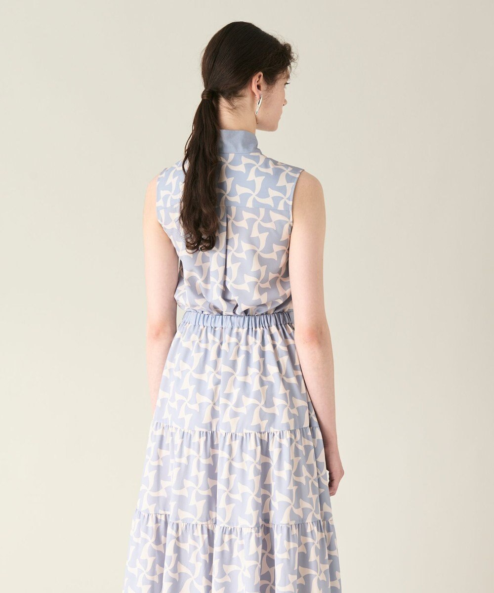 GRACE CONTINENTAL リボンプリントノースリーブトップ