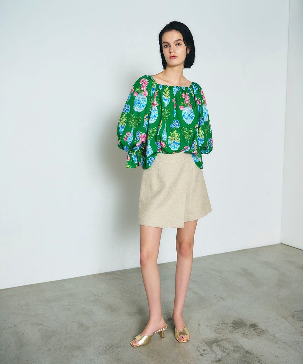 GRACE CONTINENTAL フラワーベースプリントトップ