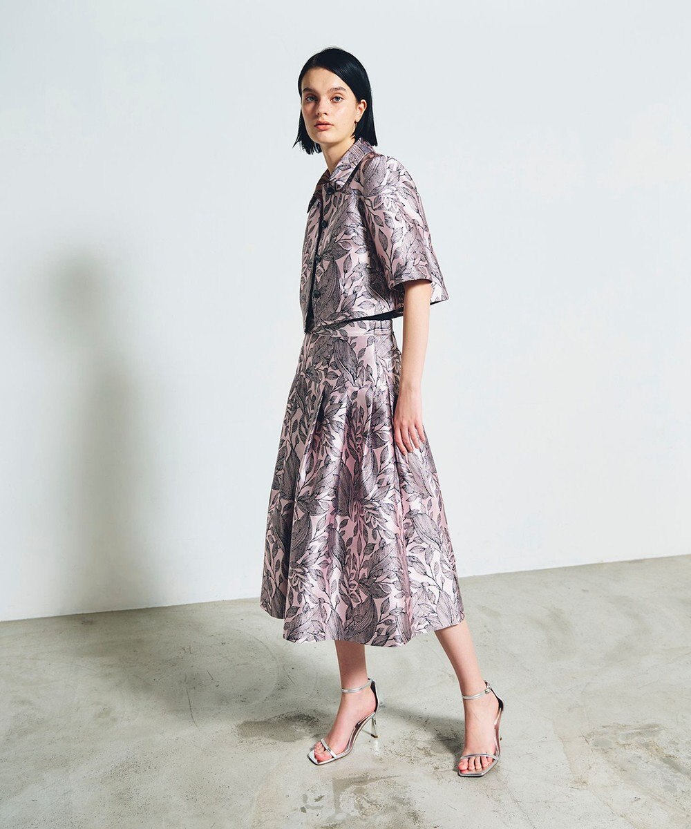 GRACE CONTINENTAL ボタニカルジャガードシャツ