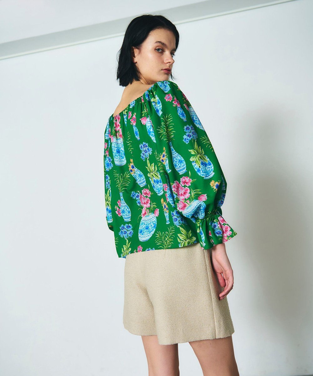 GRACE CONTINENTAL フラワーベースプリントトップ 