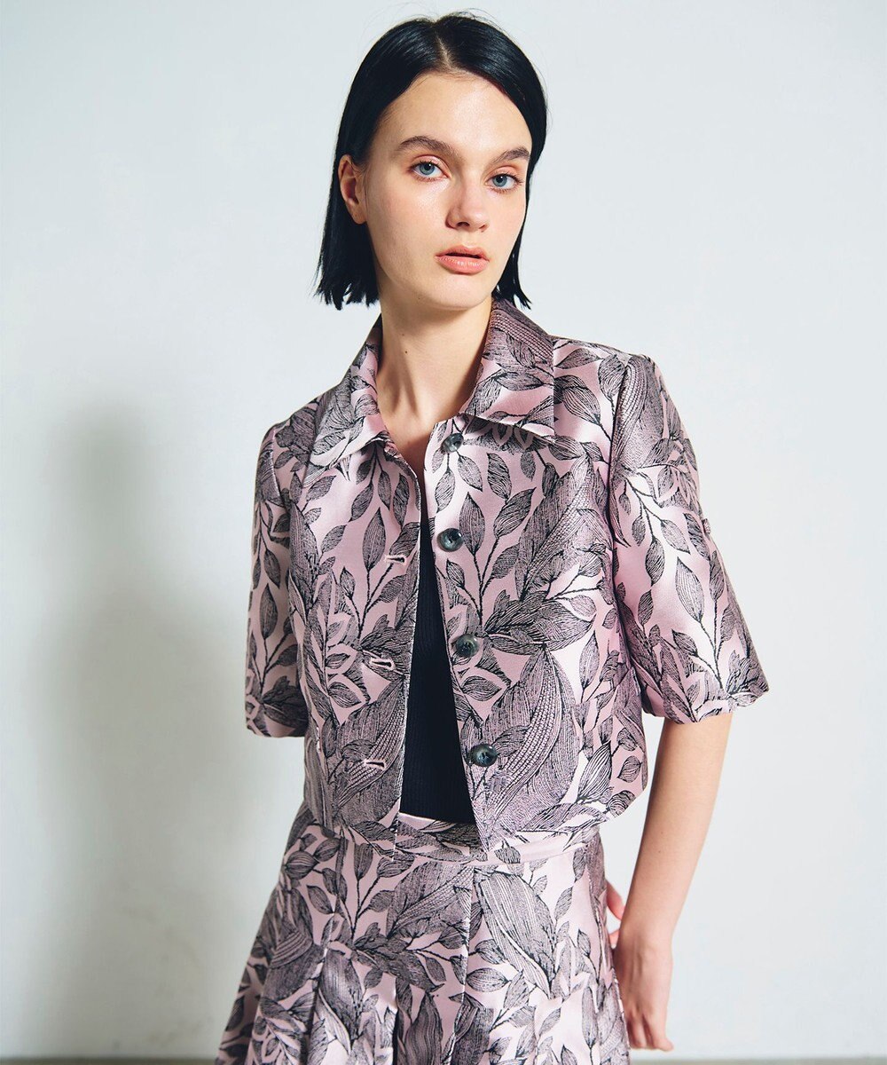 GRACE CONTINENTAL ボタニカルジャガードシャツ