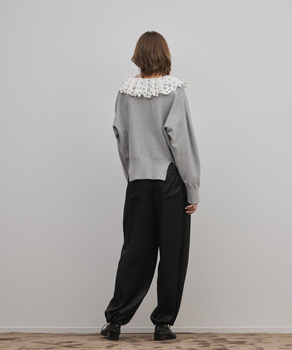 GRACE CONTINENTAL レースカラーニットトップ 