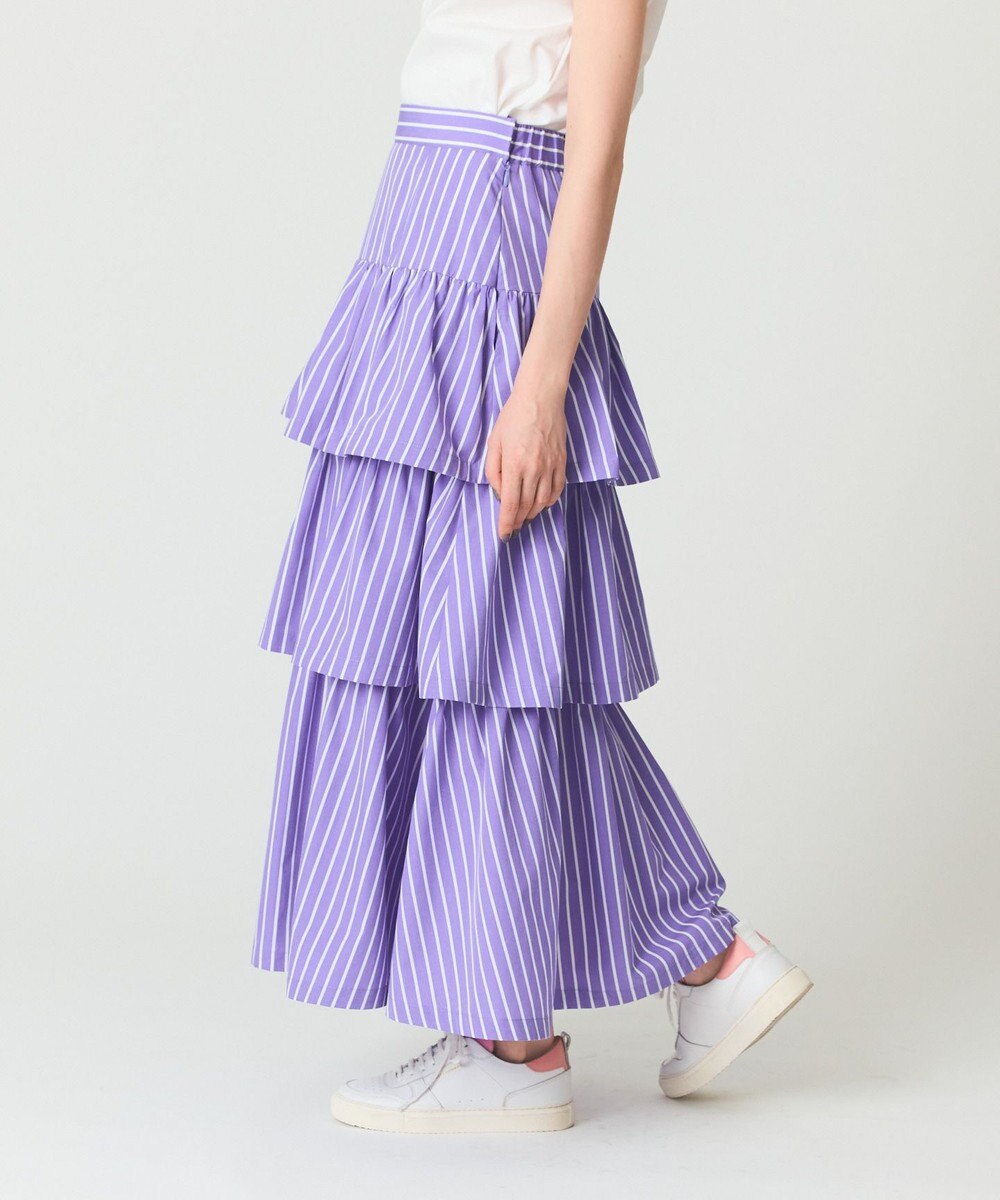 GRACE CONTINENTAL ストライプラッフルスカート 