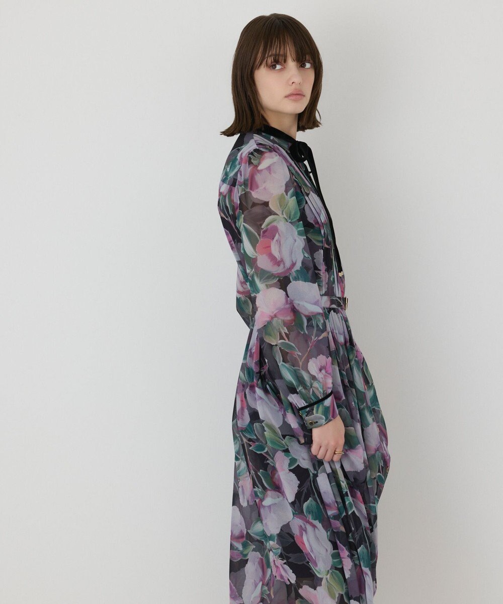 GRACE CONTINENTAL ローズプリントフレアワンピース 