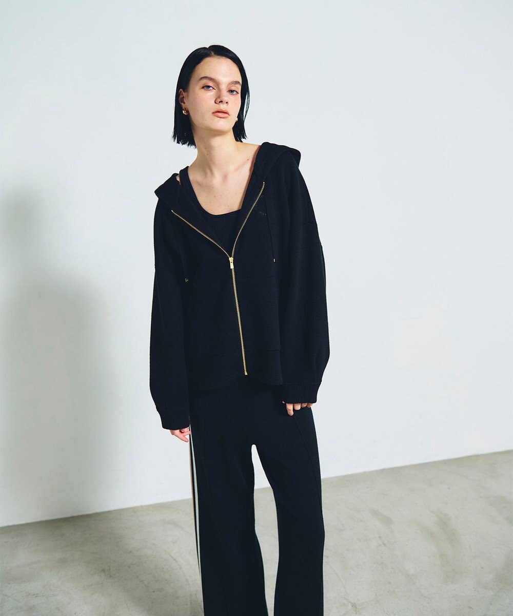 GRACE CONTINENTAL ロゴ刺繍ニットパーカー 