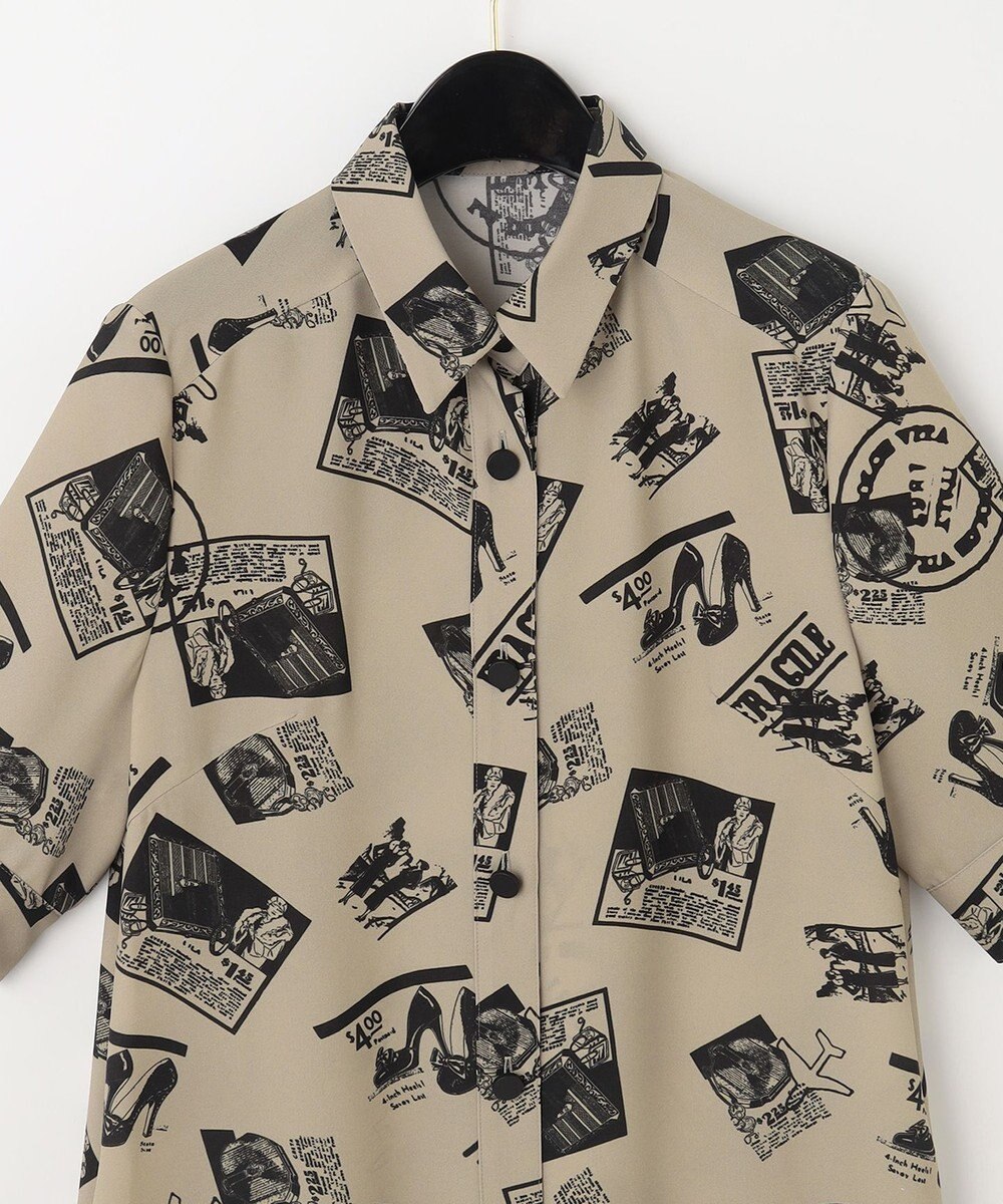 GRACE CONTINENTAL フォトプリントシャツドレス ベージュ