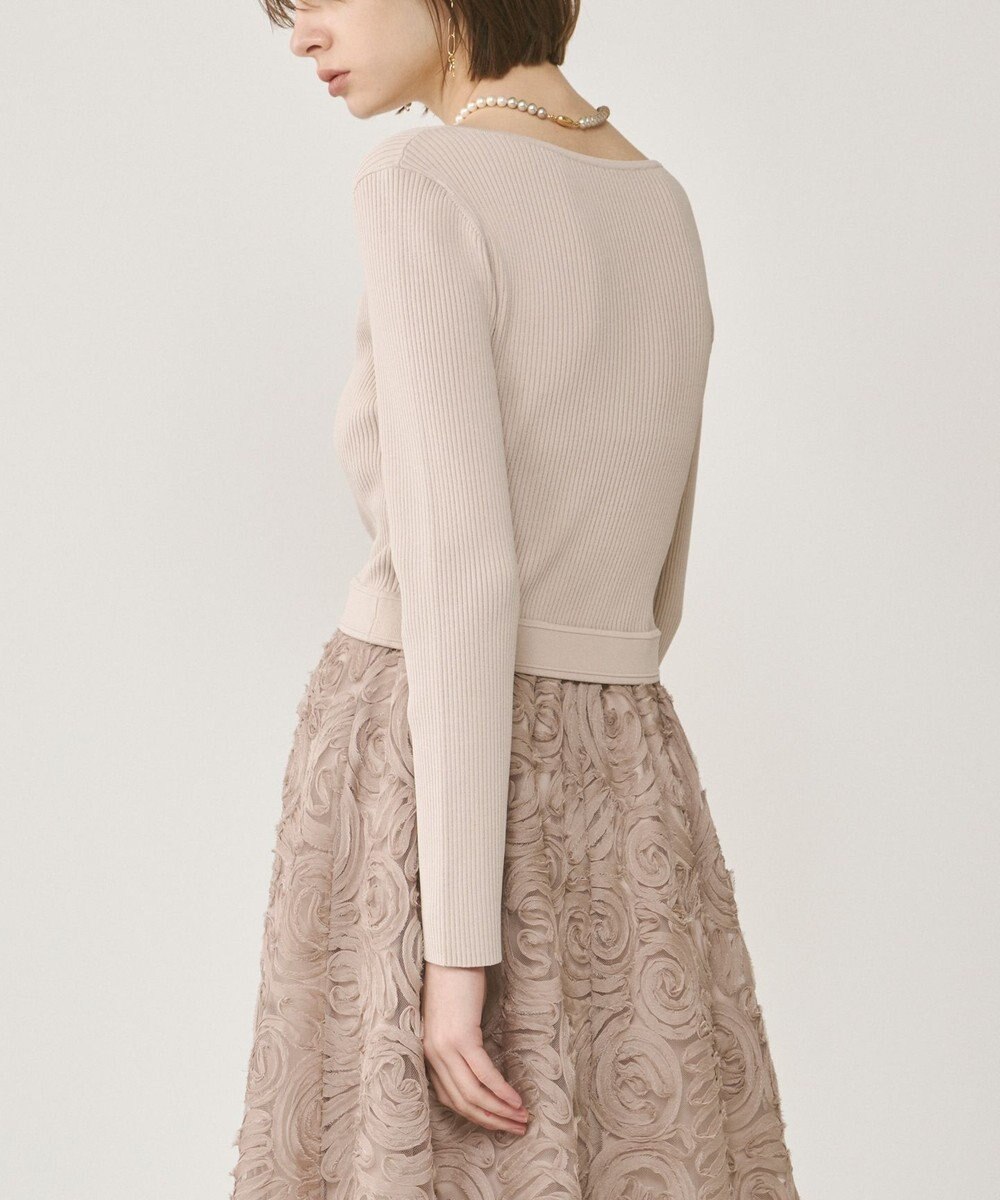 GRACE CONTINENTAL テープ刺繍ニットワンピース