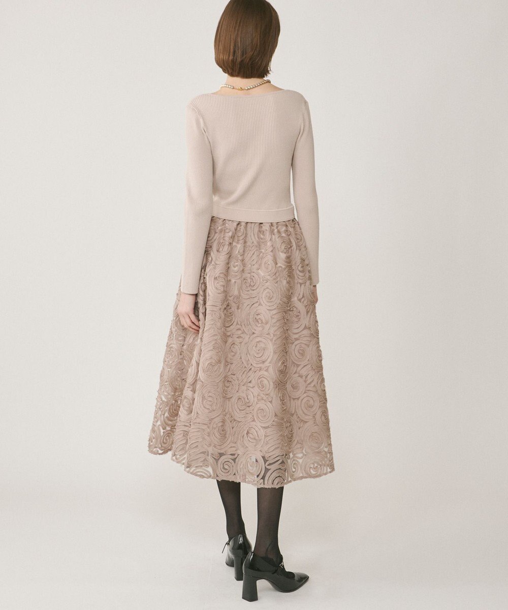 GRACE CONTINENTAL テープ刺繍ニットワンピース 