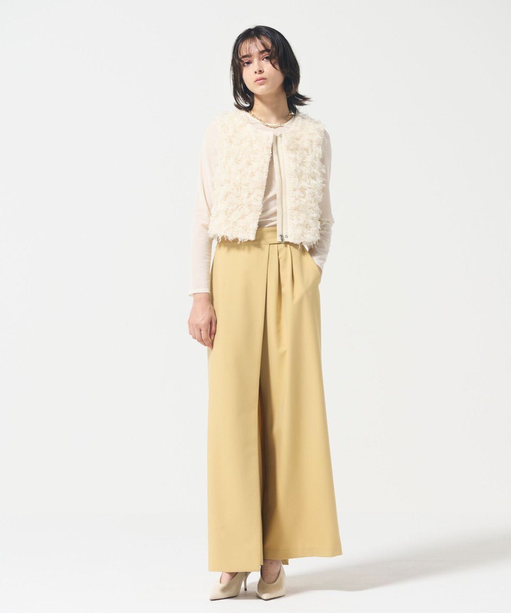 GRACE CONTINENTAL レイヤードタックワイドパンツ 