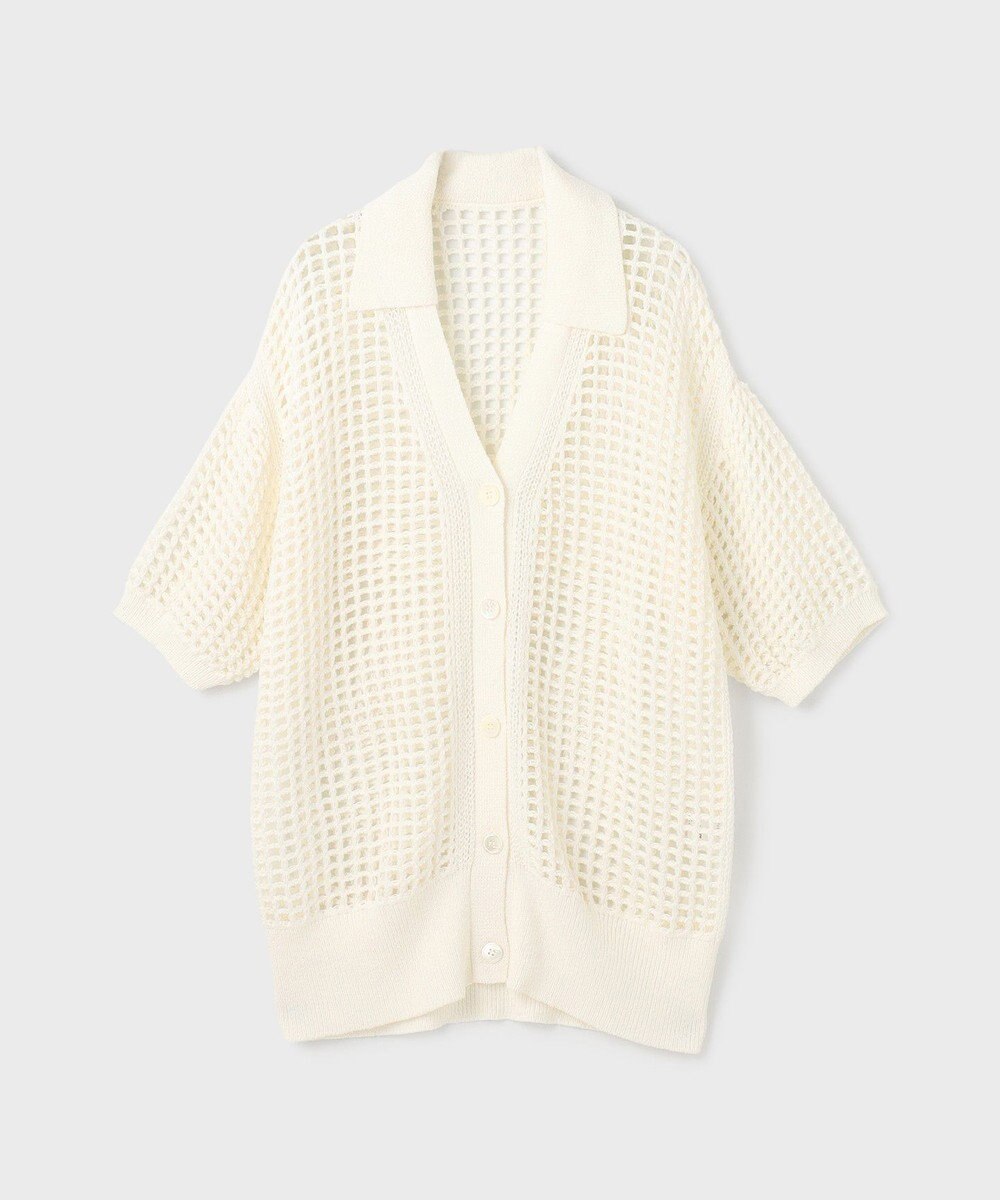 GRACE CONTINENTAL メッシュスキッパーニットカーディガン