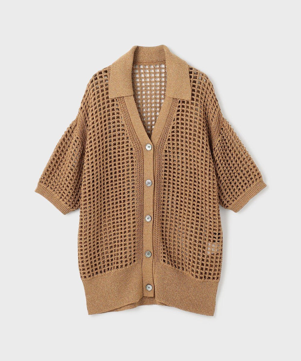 GRACE CONTINENTAL メッシュスキッパーニットカーディガン