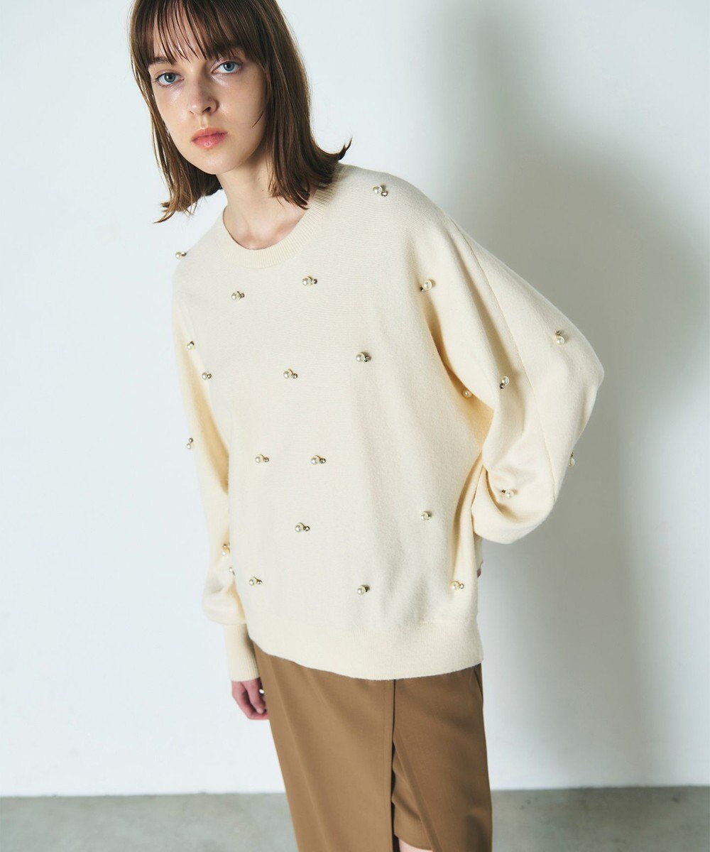 GRACE CONTINENTAL パールドットニットトップ