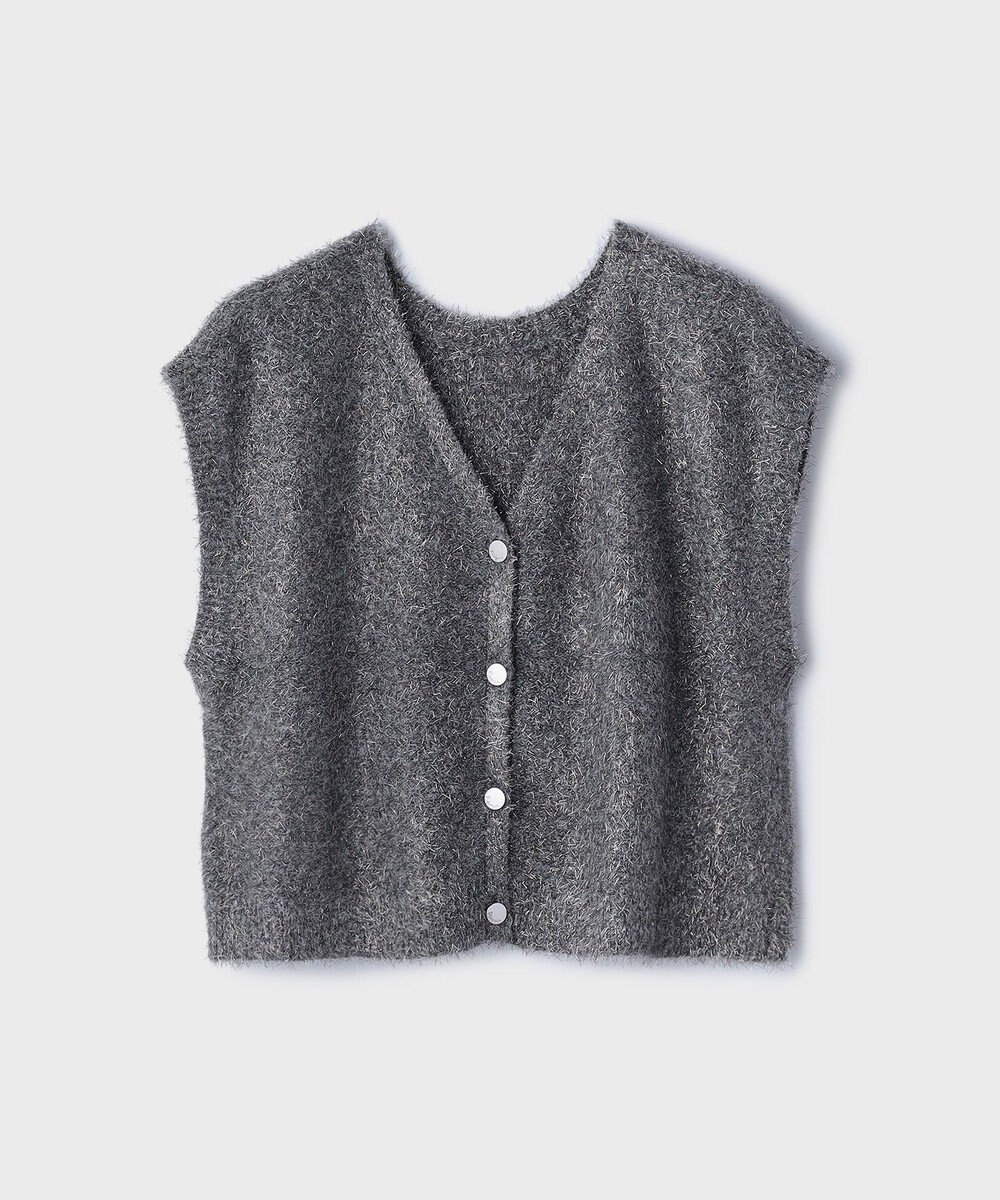 GRACE CONTINENTAL ショートフェザーニットトップ 