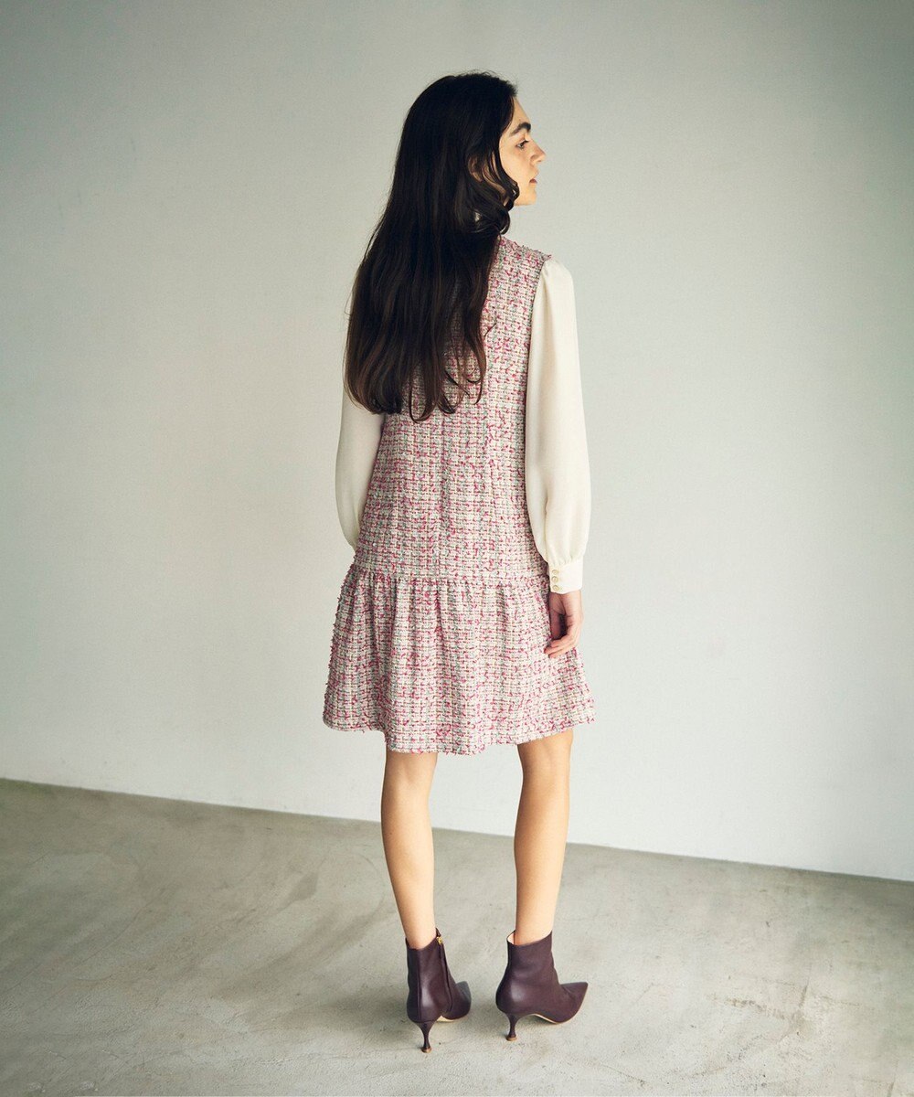 GRACE CONTINENTAL ツイードコンビワンピース 