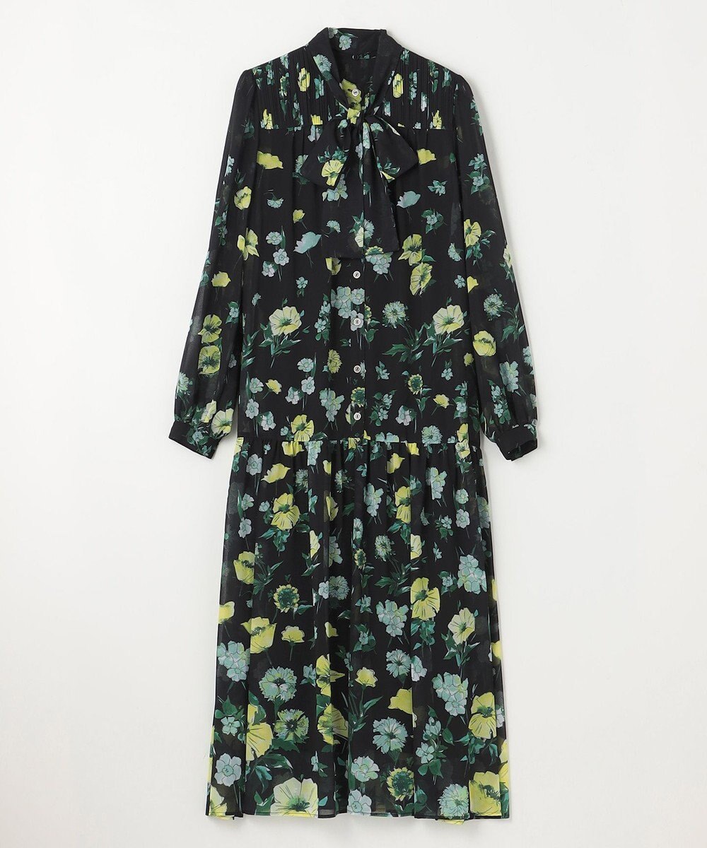 GRACE CONTINENTAL グラデフラワープリントワンピース