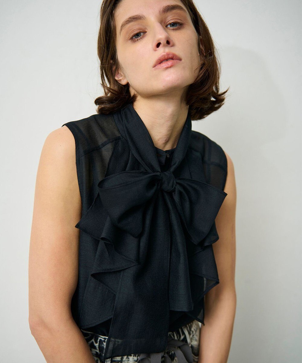 GRACE CONTINENTAL シアーボウタイノースリーブ