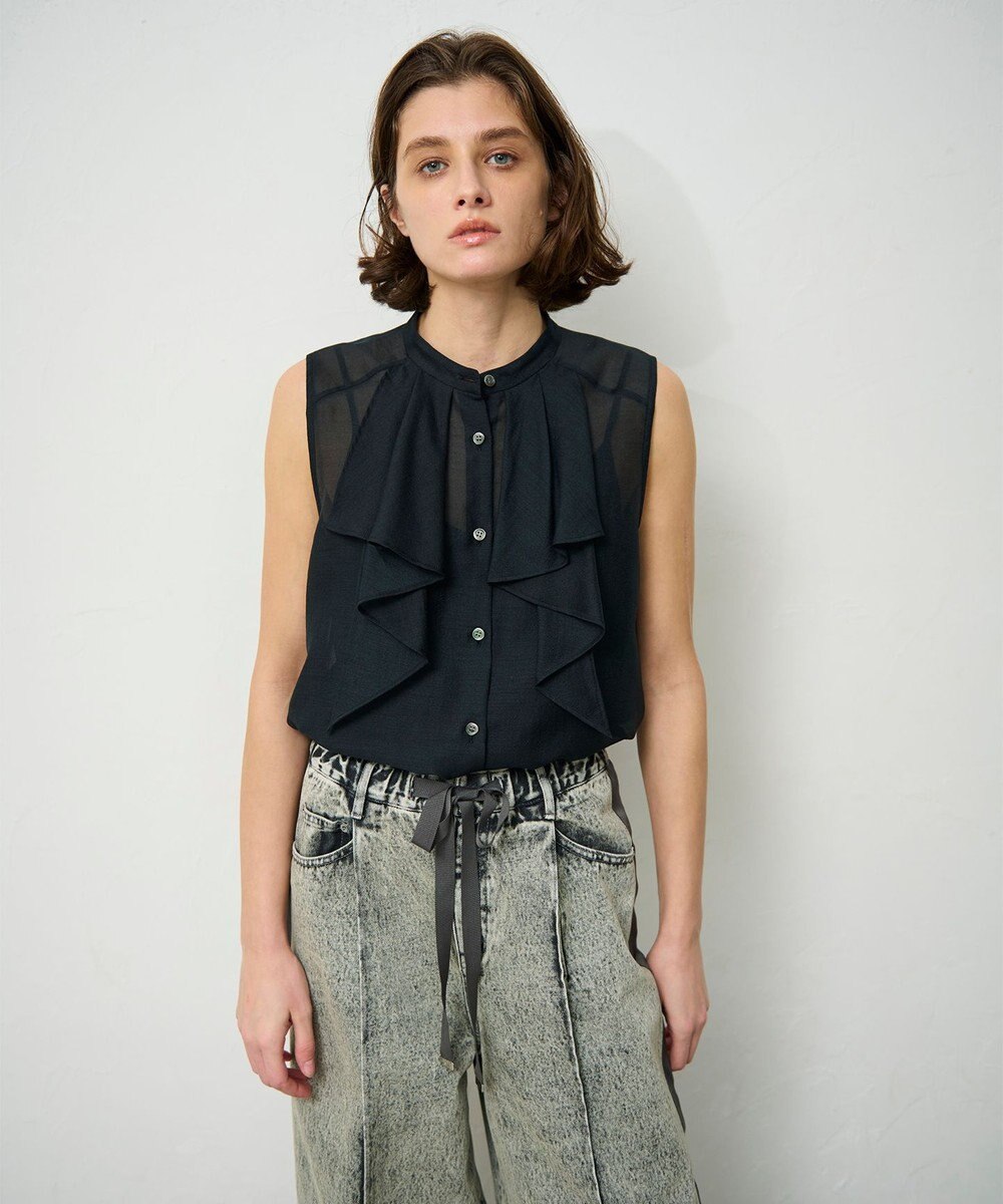 GRACE CONTINENTAL シアーボウタイノースリーブ 