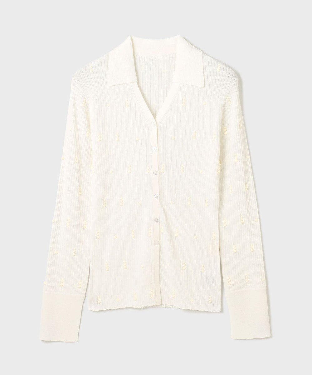 GRACE CONTINENTAL ビジューリブニットトップ