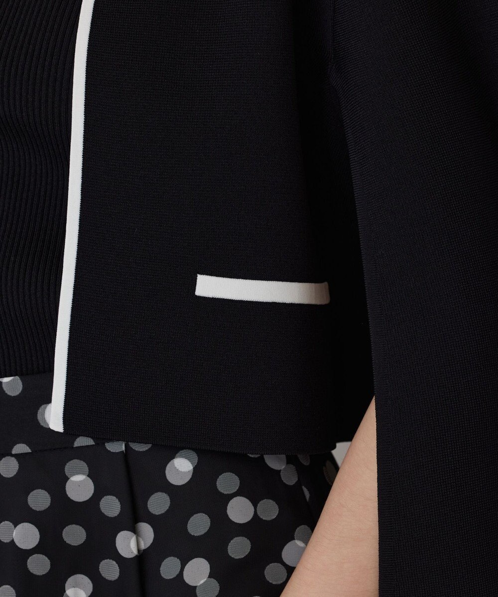 GRACE CONTINENTAL バイカラースリットニットカーディガン 