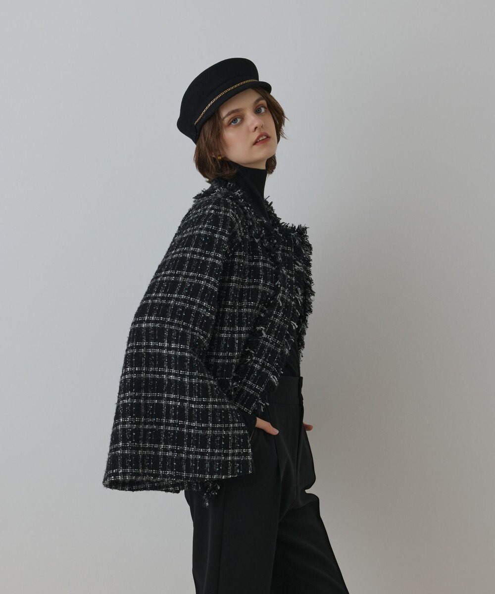 GRACE CONTINENTAL フレアスリーブツイードジャケット 